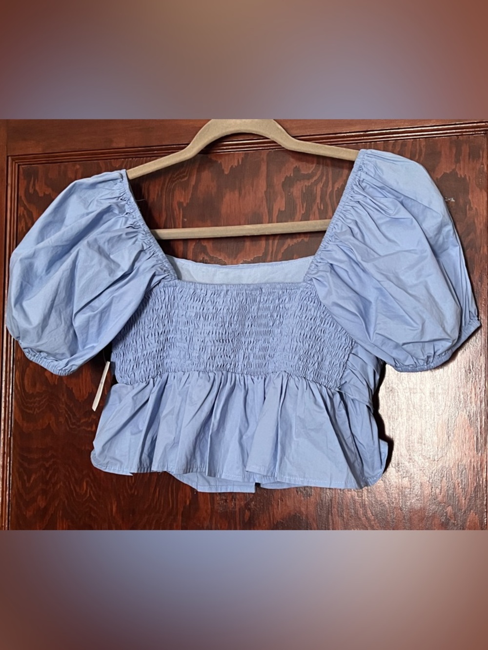 NWT $64 Altar’d State smocked bell SS crop top